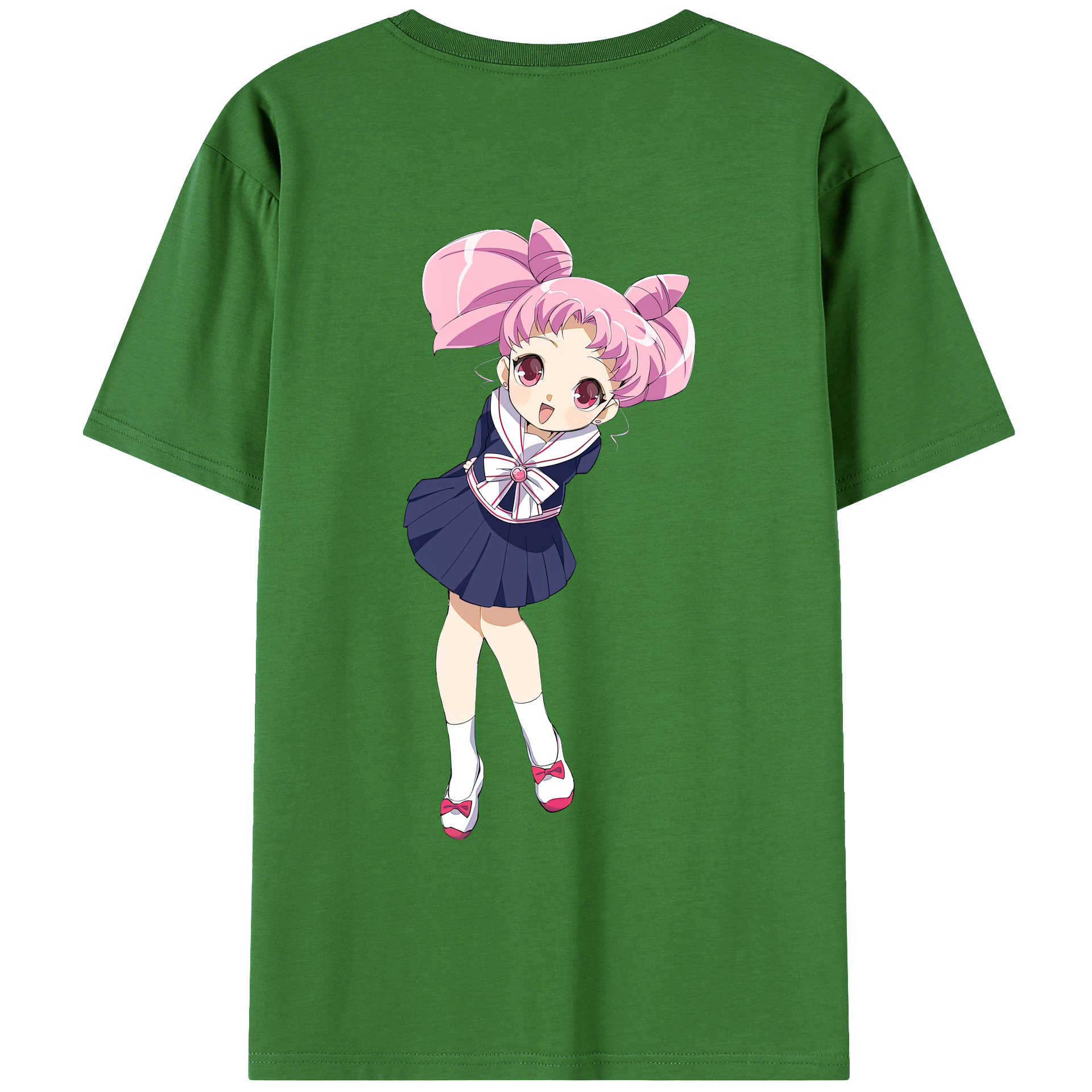 （画像用） 美少女戦士セーラームーン ちびうさ Sailor Moon Chibiusa Tsukino Usagi Small Lady Serenity レディース半袖Tシャツ(バックプリント)